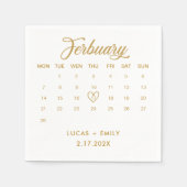 Terminkalender Gold Hochzeit Serviette (Vorderseite)