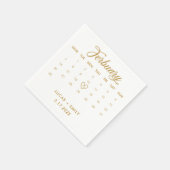 Terminkalender Gold Hochzeit Serviette (Ecke)
