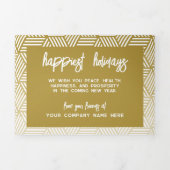 Terminkalender, Logos, Modernes Gold Business Dreifach Gefaltete Urlaubskarte (Cover)