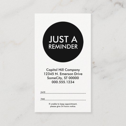 Terminkarte (Vorderseite)