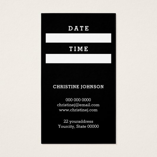 Terminkarte (Rückseite)