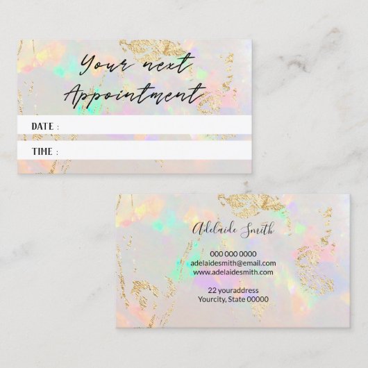 Terminkarte für das Foto mit weißer Optik Visitenkarte (Vorne/Hinten)