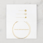 Terminkarte für den Gold Circle Stylist (Außenseite Aufgefaltet)
