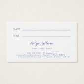 Terminkarte für die blaue Wildblumen (Rückseite)