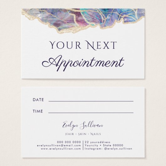 Terminkarte für dunkle Optik (Vorne & Hinten)