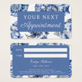 Terminkarte für elegante blaue Muscheln (Vorne & Hinten)