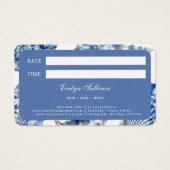 Terminkarte für elegante blaue Muscheln (Rückseite)