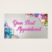 Terminkarte für irisierende Kristalle (Vorderseite)