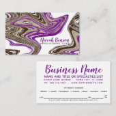 Terminkarte für lila und Schokoladenstriche (Vorne/Hinten)