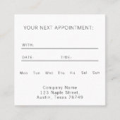 Terminkarte für moderne Unternehmen Quadratische Visitenkarte (Vorderseite)