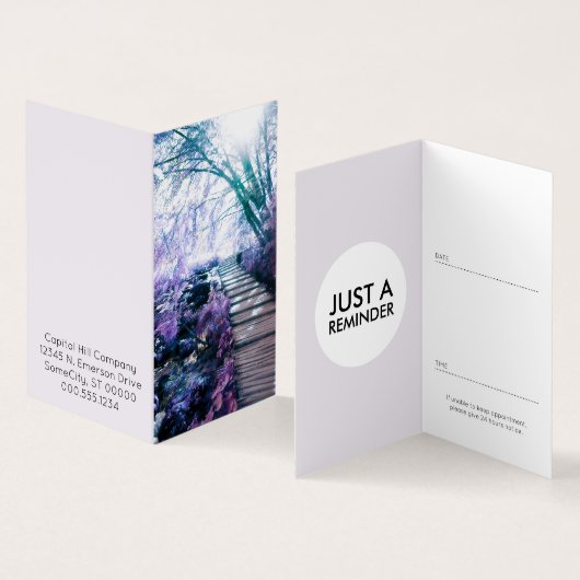 Terminkarte für verzauberte Trasse Visitenkarten (Innenseite und Außenseite)