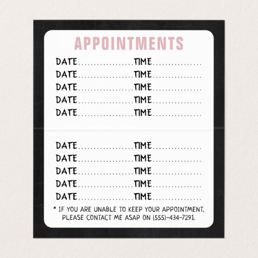 Terminkarte für Wild-Floral-Halbpension Visitenkarten (Innenseite Aufgefaltet)