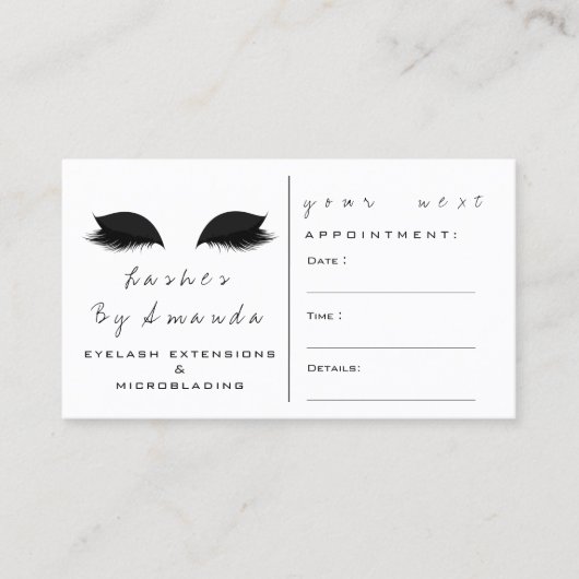 Terminkarte Makeup Artist Black Whisse Lash (Vorderseite)