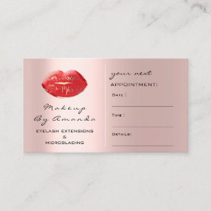 Terminkarte Makeup Künstler Kiss Rote Rose Lippen