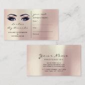 Terminkarte Makeup Rose Gold Lashes (Vorne/Hinten)