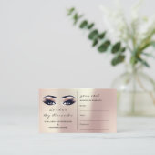 Terminkarte Makeup Rose Gold Lashes (Stehend Vorderseite)