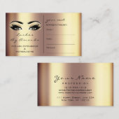 Terminkarte Makeust Künstler Gold Bronze Lashes (Vorne/Hinten)