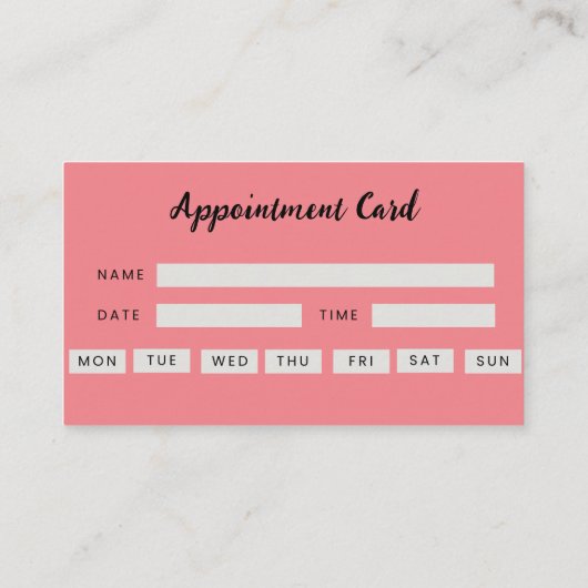 Terminkarte Rosa Logo Haar Nail Visitenkarte (Rückseite)