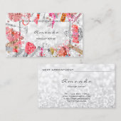 Terminkarte Silberner Glitzer Makeup Artist Lash (Vorne/Hinten)