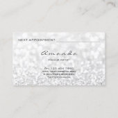 Terminkarte Silberner Glitzer Makeup Artist Lash (Rückseite)