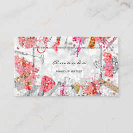 Terminkarte Silberner Glitzer Makeup Artist Lash