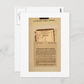 Terminkarte und Briefmarke der Bibliothek Postkarte (Vorne/Hinten)