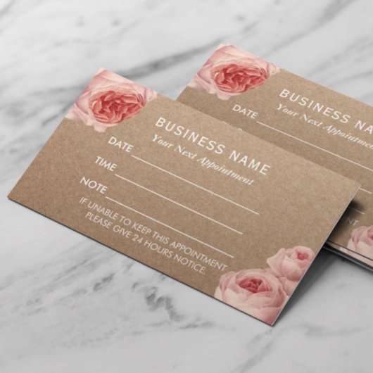 Terminkarte | Vintage florale Kraft