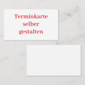 Terminkarte Vorlage (Vorne/Hinten)
