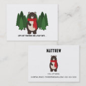 Terminkarten für Woodsy Bären Telefonnummerkarte (Vorne/Hinten)