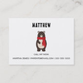 Terminkarten für Woodsy Bären Telefonnummerkarte (Rückseite)