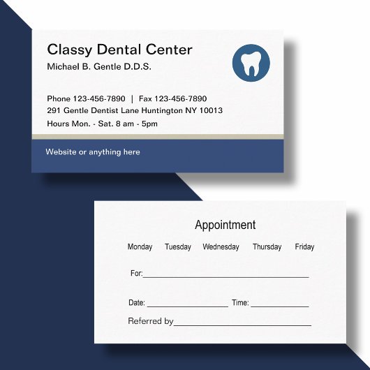 Terminkarten für Zahnarztzentren Terminkarte