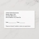 Terminkarten für Zahnschmerzen Whitening Visitenkarte (Vorderseite)