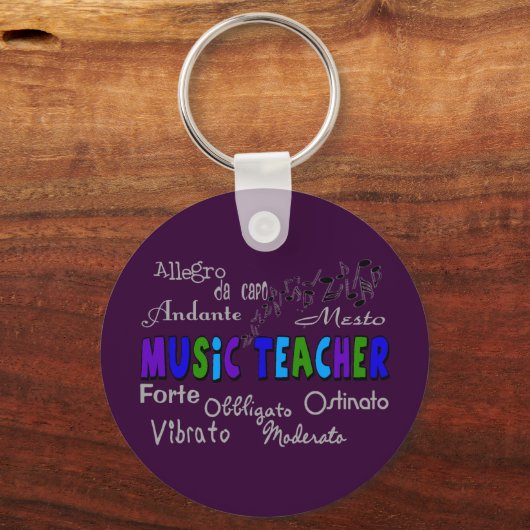 Terminologiedesign für Musiklehrer Schlüsselanhänger (Vorderseite)