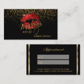 Terminplan für Rote Glitzer Terminkarte (Vorne/Hinten)