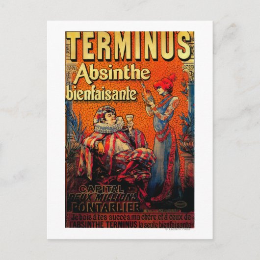 Terminus Absinthe Vintag PosterEurope Postkarte (Vorderseite)