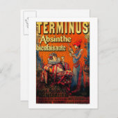 Terminus Absinthe Vintag PosterEurope Postkarte (Vorne/Hinten)