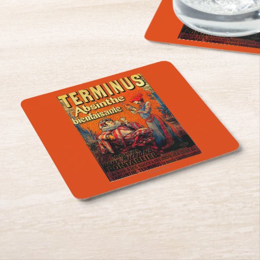 Terminus-Wermut Vintages PosterEurope Rechteckiger Pappuntersetzer (angewinkelt)