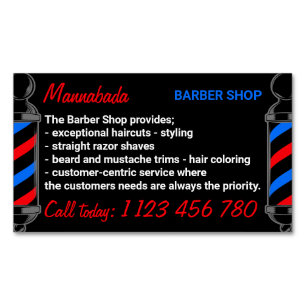Terminvereinbarung für Herrenfriseur Magnetische Visitenkarte