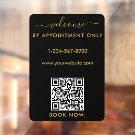 Terminvereinbarung zur Eröffnung der Geschäftszeit Fensteraufkleber