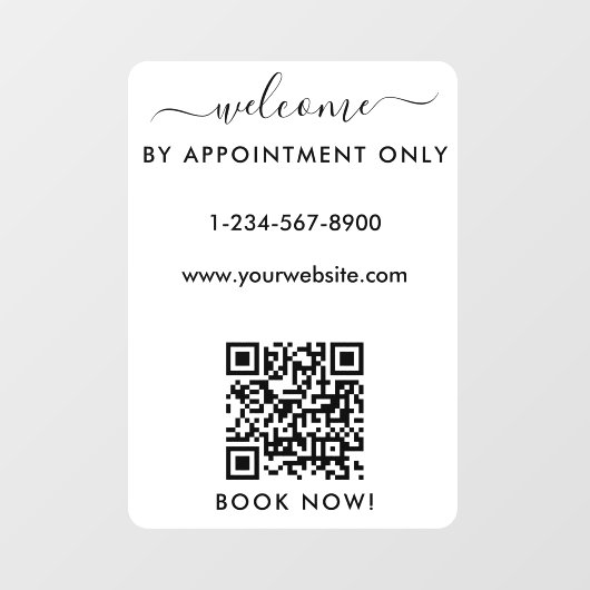 Terminvereinbarung zur Eröffnung der Geschäftszeit Fensteraufkleber (Blatt)