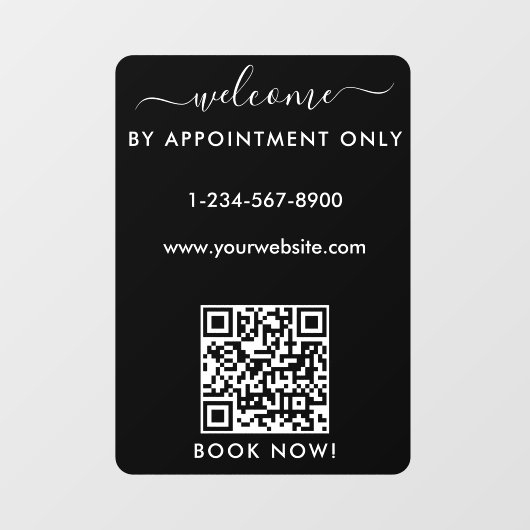 Terminvereinbarung zur Eröffnung der Geschäftszeit Fensteraufkleber (Blatt)