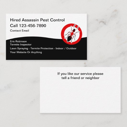 Termite Pest Control Business Cards New Visitenkarte (Vorne/Hinten)