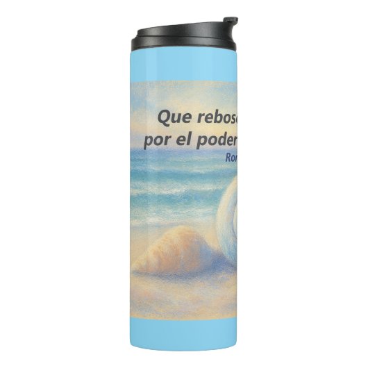Termo caracolas de Mar con Versículo Romanos Thermosbecher (Nach links gedreht)