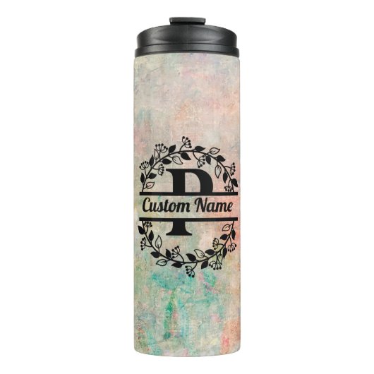 Termo P Floral Monogram Letter Thermosbecher (Vorderseite)