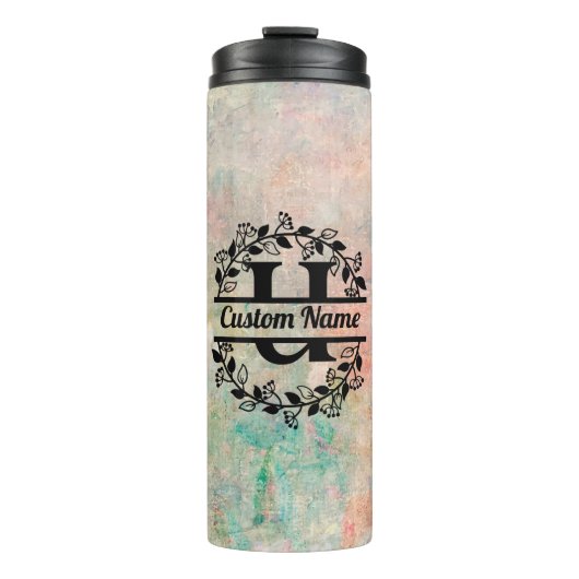 Termo U Floral Monogram Letter Thermosbecher (Vorderseite)