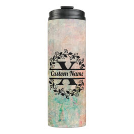 Termo X Floral Monogram Letter Thermosbecher
