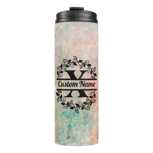 Termo X Floral Monogram Letter Thermosbecher (Vorderseite)