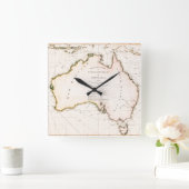 Terra Australis Karte 1814 Quadratische Wanduhr (Zuhause)