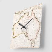 Terra Australis Karte 1814 Quadratische Wanduhr (Winkel)