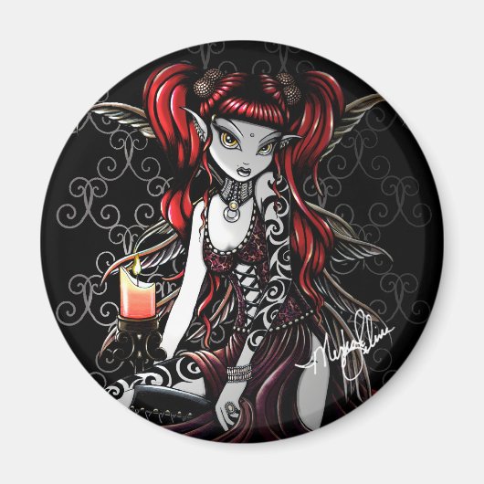 "Terra" Candle Light Tattoo Fairy Art Magnet (Vorne)